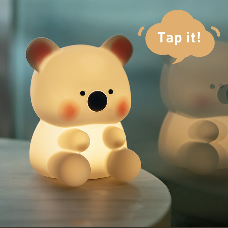 Squishy Silicone Koala With Hat LED Night Light - Perfect Gift for Kids and Girls