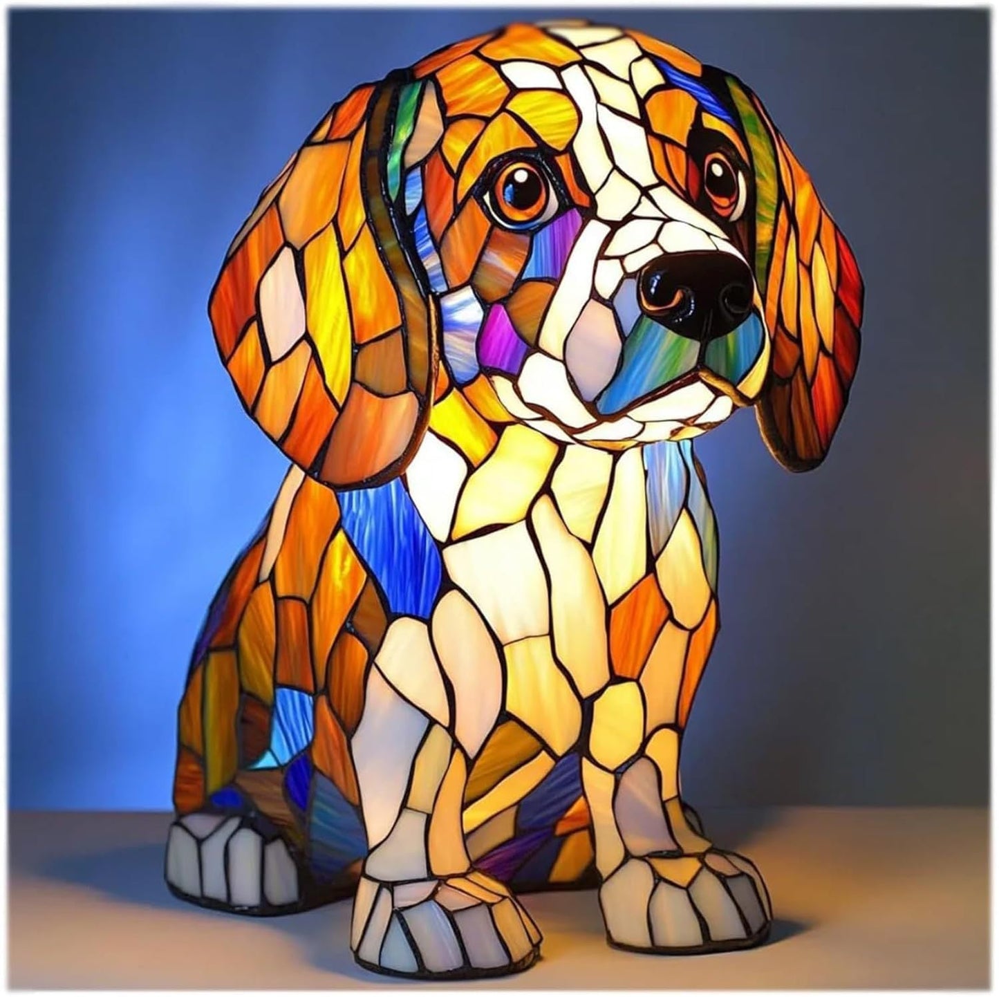 Dog Puppy Resin Colorful Lamp Series Art Night Light Gift