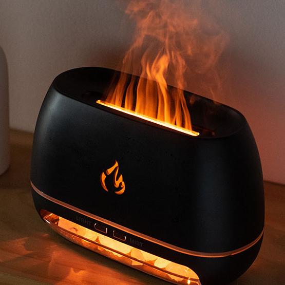Simulated Flame Wood Grain Home Humidifier