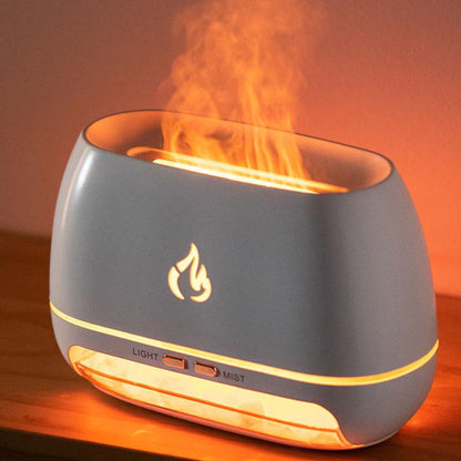 Simulated Flame Wood Grain Home Humidifier