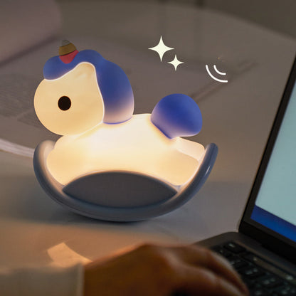 Squishy Silicone Trojan Unicorn LED Night Light - Perfect Gift for Kids and Girls