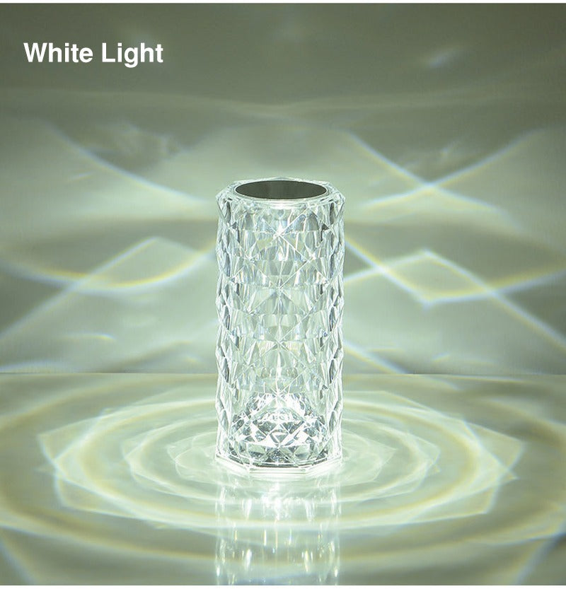 Cuteeeshop Rose Crystal Lamp Bedside Table Bedroom Decoration LED Night Light