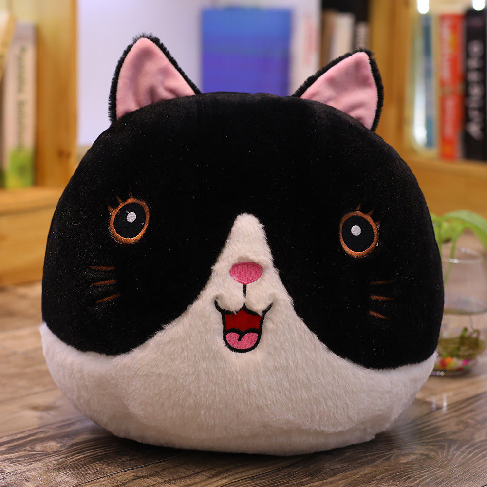 Cuteeeshop Round Cat with Smile Face Stuffed Animal Kawaii Plush Pillow Squish Toy