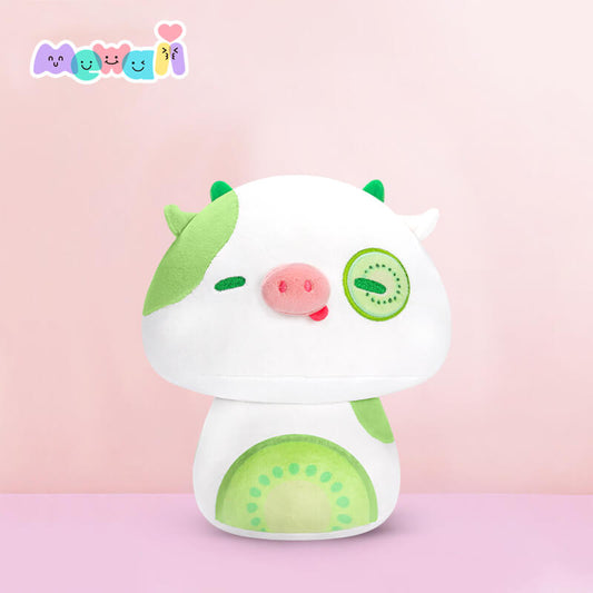 Mewaii® Mushroom Family Kiwi Cow Kawaii Plush Pillow Squish Toy