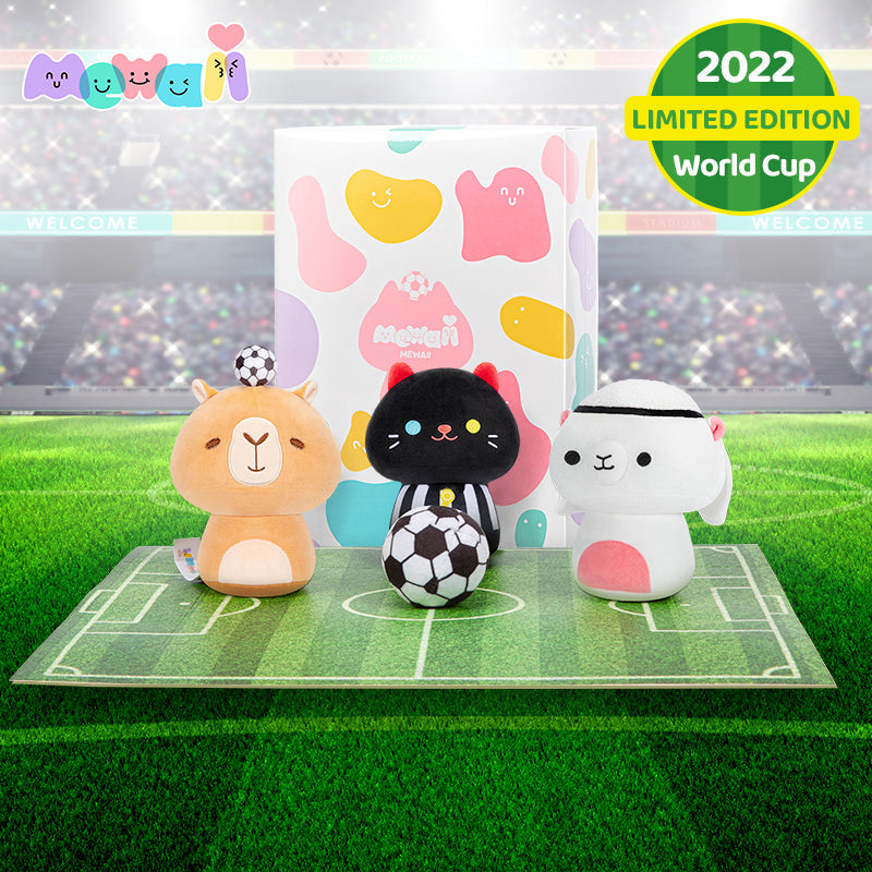 Cuteeeshop Mewaii™ Mushroom Set with World Cup Style Kawaii Plush Pillow Squish Toy