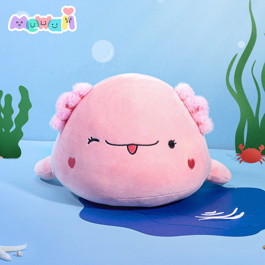 Mewaii™ Original Design Puffy Hug Whale Shape Axolotl Nina Stuffed Squish Toy