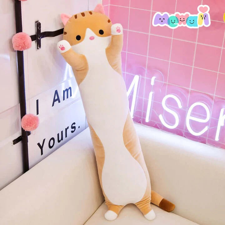 Mewaii Loooong Family Long Cat Kitten Stuffed Animal Kawaii Plush Pillow Squishy Toy List A