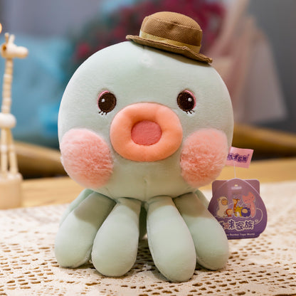 Cuteeeshop Cute Octopus with Hat Stuffed Animal Kawaii Plush Pillow Squish Toy