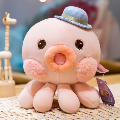 Cuteeeshop Cute Octopus with Hat Stuffed Animal Kawaii Plush Pillow Squish Toy