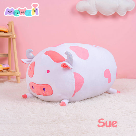 Mewaii Fluffffy Family Plush Pillow Puffy  White Cow Hug Squish Toy