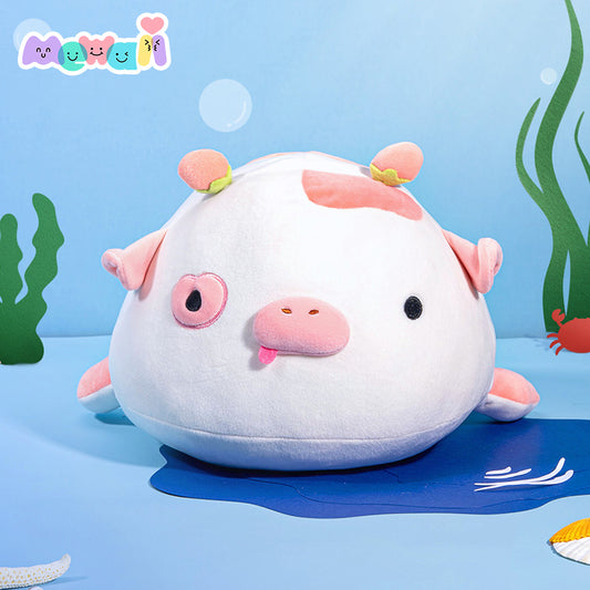Mewaii  Pillow Original Puffy Hug Pink Whale Cow Squish Toy