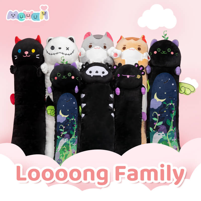 Mewaii Loooong Family Long Cat Kitten Stuffed Animal Kawaii Plush Pillow Squishy Toy List A