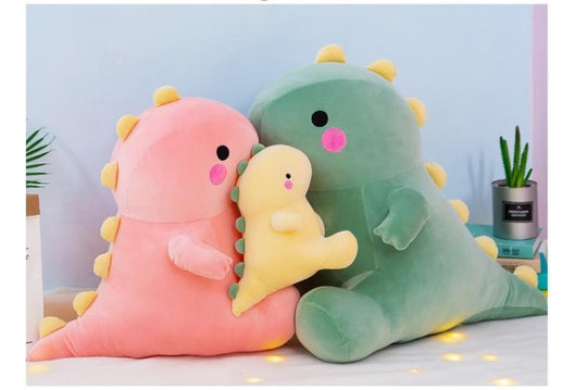 kawaii stuffed t-rex dinosaur animal plush pillow toy family set for gift