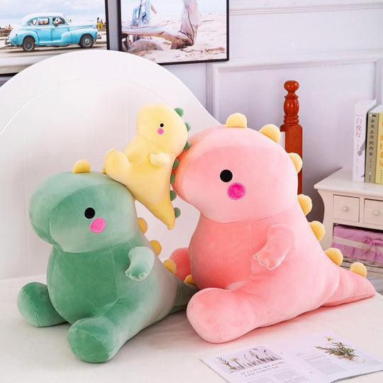 squisheen cute stuffed t-rex dinosaur animal plush pillow toy family set for gift